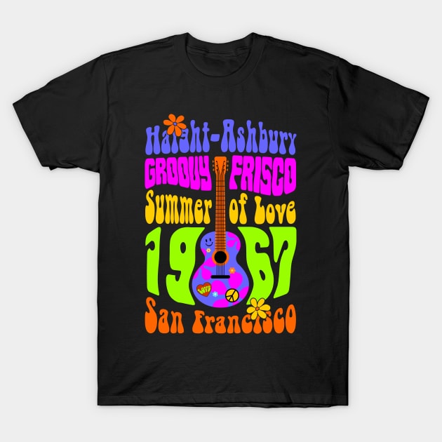 60s 70s Retro Flower Power - Groovy Frisco 1 T-Shirt by EDDArt